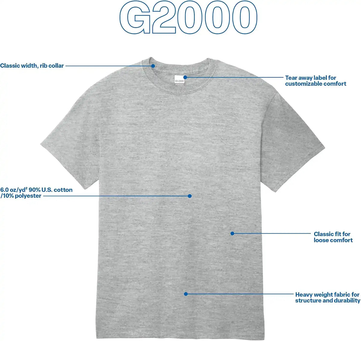 Gildan Adult Ultra Cotton T-Shirt, Style G2000, Multipack