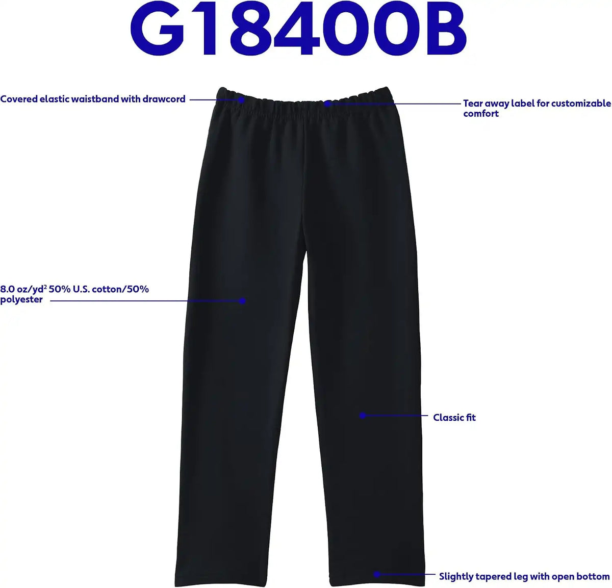 Gildan Youth Open Bottom Sweatpants, Style G18400B