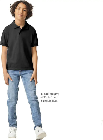 Gildan Kids' DryBlend Short Sleeve Polo, Style G8800b, 3-Pack