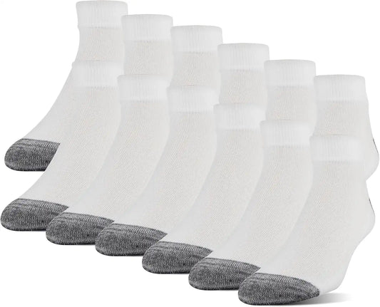 Gildan Men's Polyester Half Cushion Low Cut Socks, 12-pack