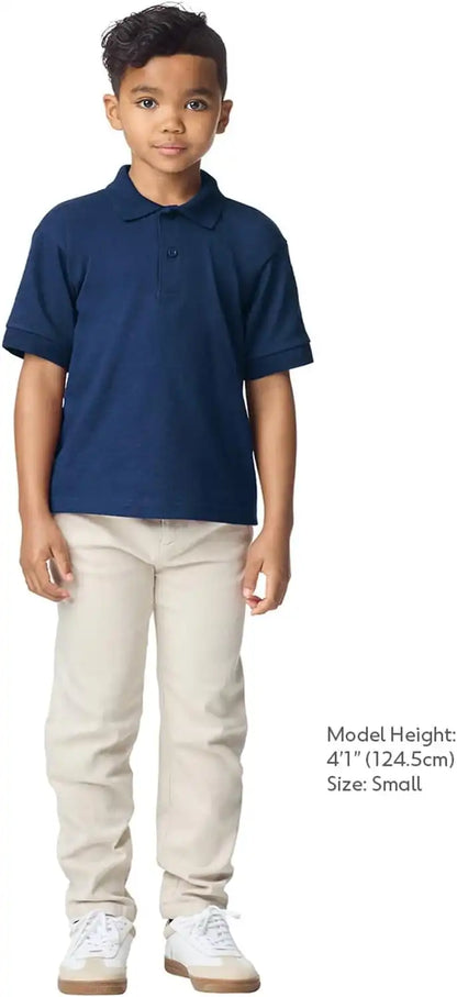 Gildan Kids' DryBlend Short Sleeve Polo, Style G8800b, 3-Pack