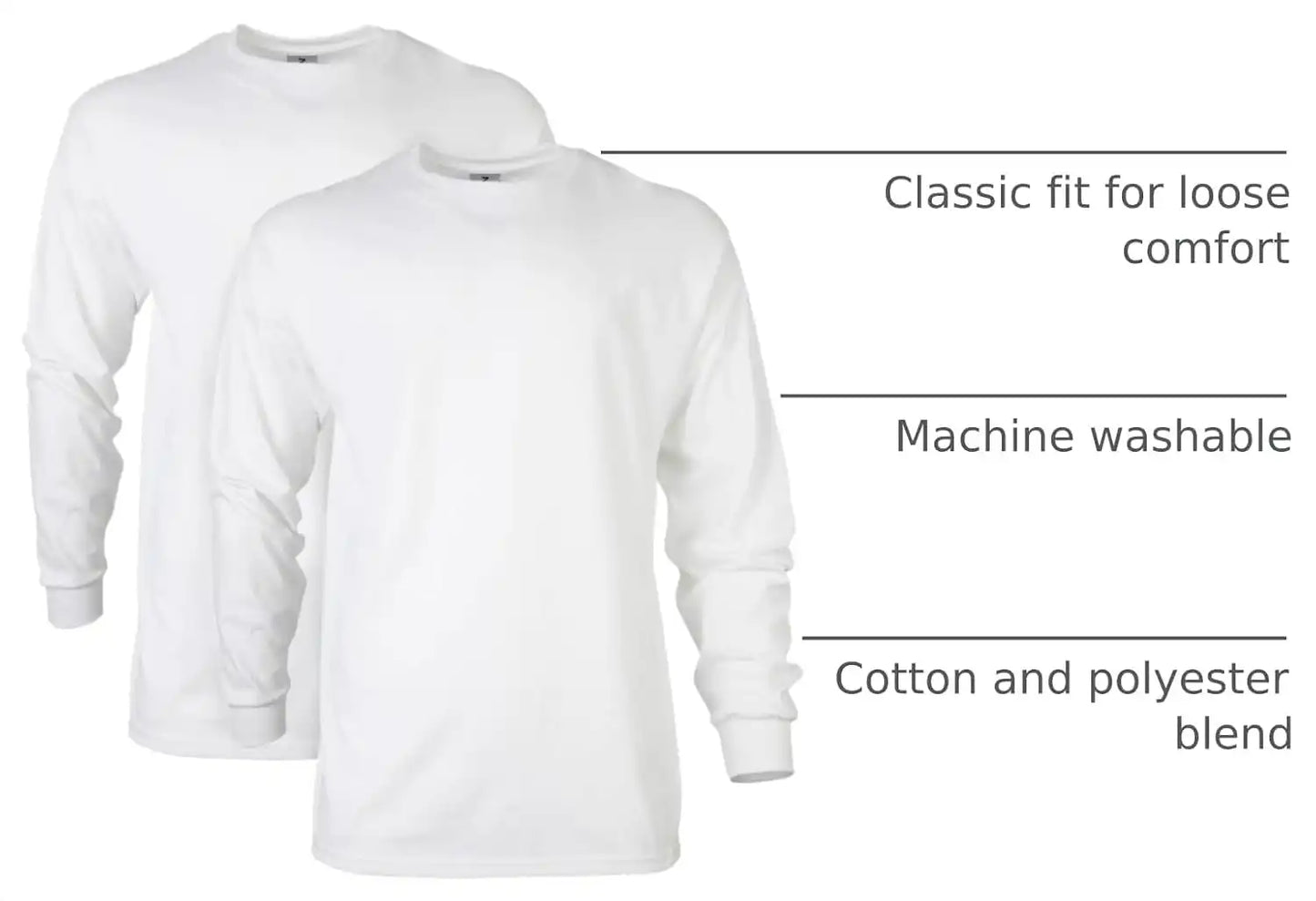 Gildan Adult Ultra Cotton Long Sleeve T-Shirt, Style G2400, Multipack