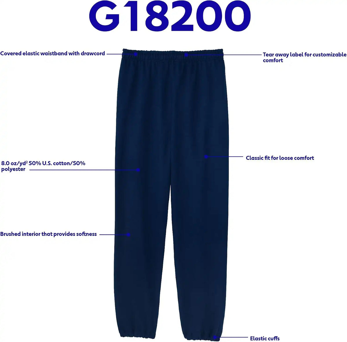 Gildan Adult Fleece Elastic Bottom Sweatpants, Style G18200