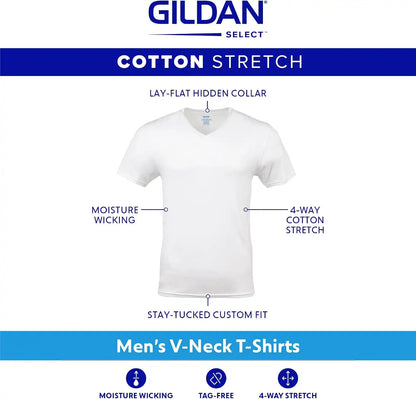 Gildan Men's Cotton Stretch T-Shirts, Multipack