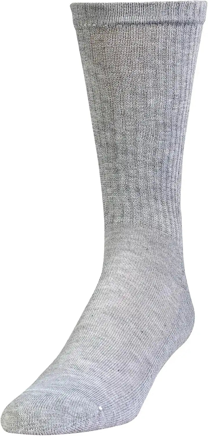 Gildan Men's Polyester Half Cushion Crew Socks, 12-pairs