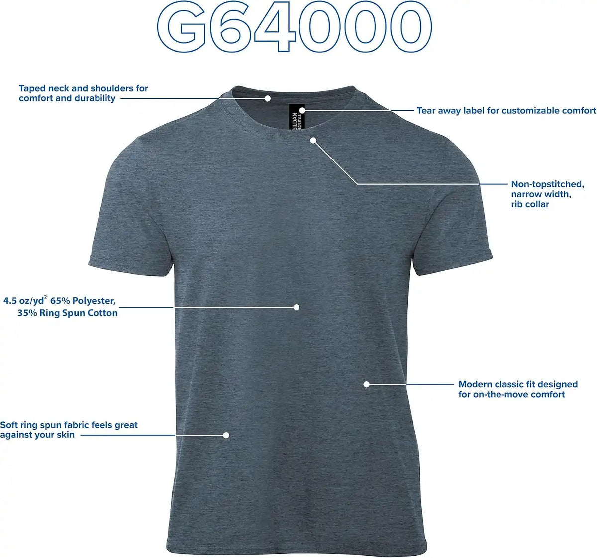 Gildan Adult Softstyle Cotton T-Shirt, Style G64000, Multipack