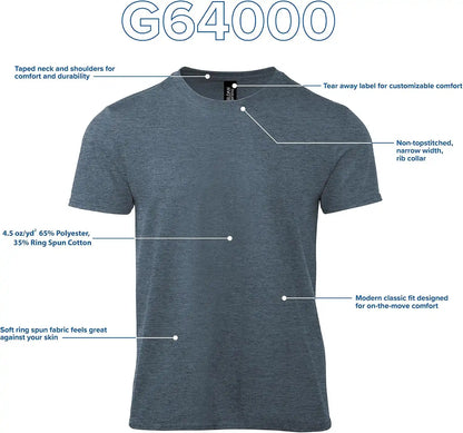 Gildan Adult Softstyle Cotton T-Shirt, Style G64000, Multipack
