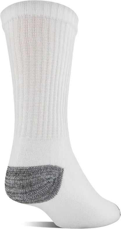Gildan Men's Polyester Half Cushion Mid-Crew Socks, 12-pack
