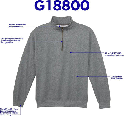 Gildan Adult Fleece Quarter-Zip Cadet Collar Sweatshirt, Style G18800