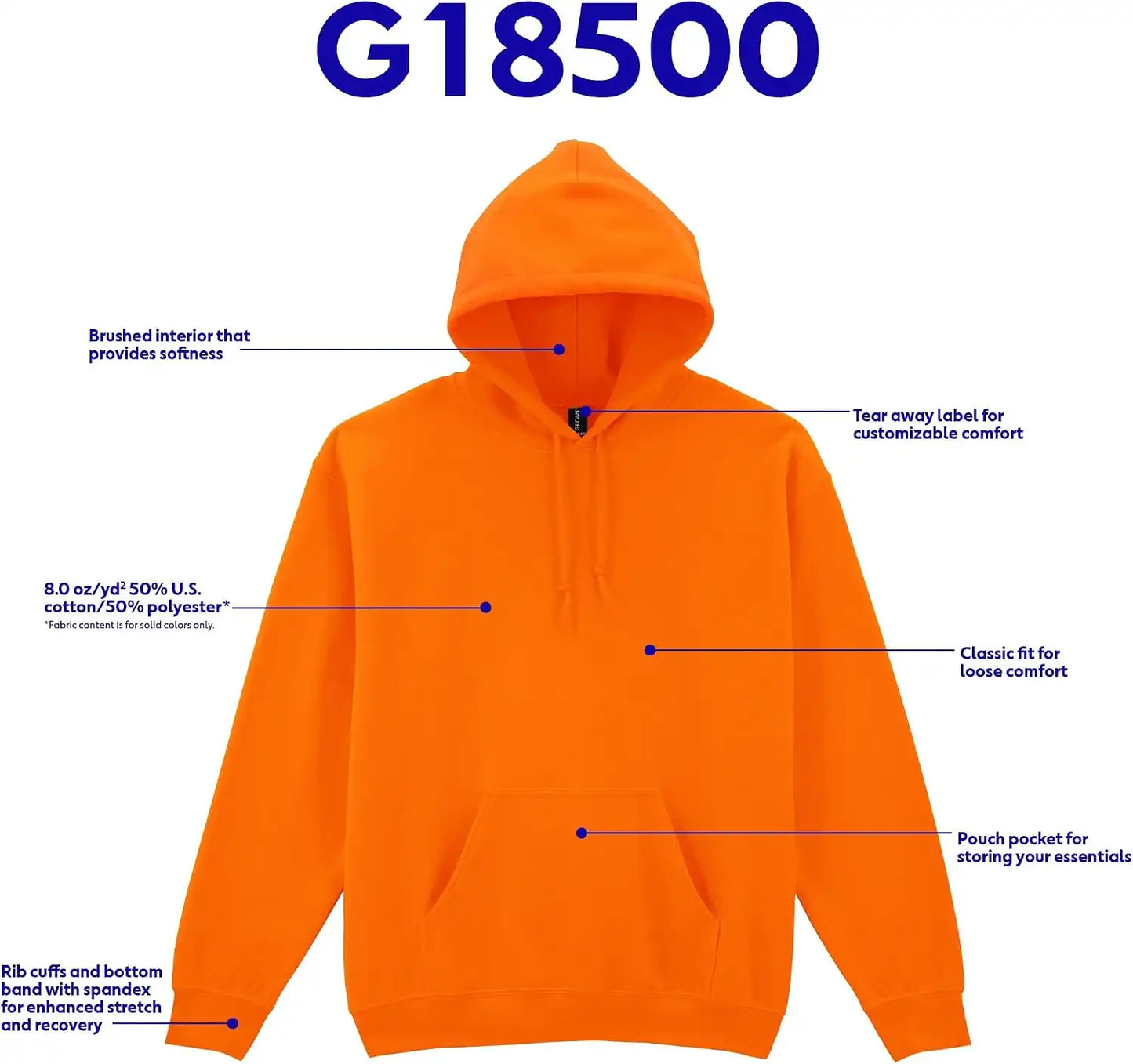 Gildan Adult Fleece Hoodie Sweatshirt, Style G18500, Multipack