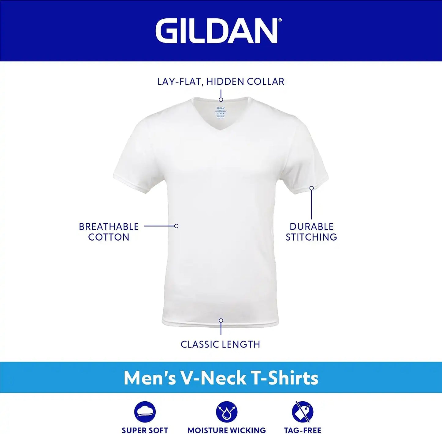 Gildan Men's V-Neck T-Shirts, Multipack, Style G1103