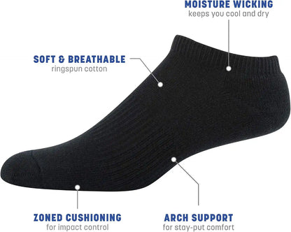 Gildan Men's Active Cotton No Show Socks (10-Pack)