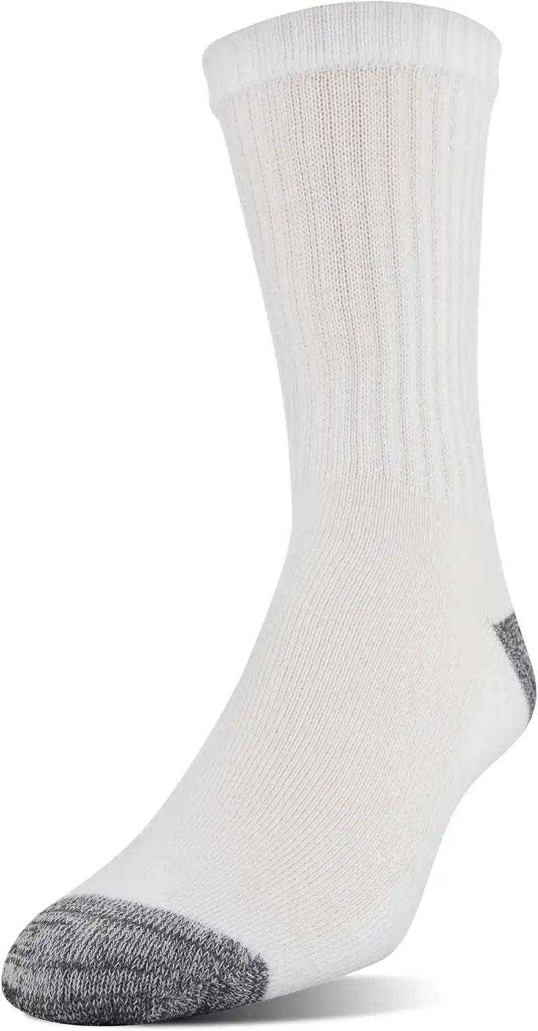 Gildan Men's Polyester Half Cushion Mid-Crew Socks, 12-pack