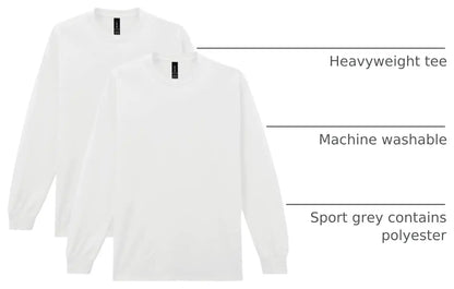 Gildan Youth Ultra Cotton Long Sleeve T-Shirt, Style G2400B, 2-Pack