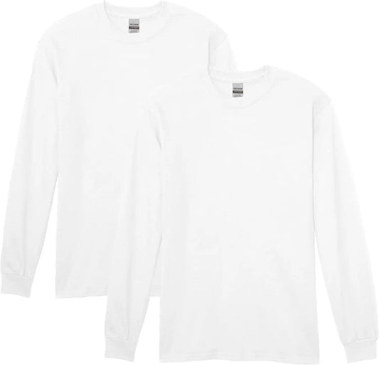 Gildan Adult Heavy Cotton Long Sleeve T-Shirt, Style G5400, 2-Pack