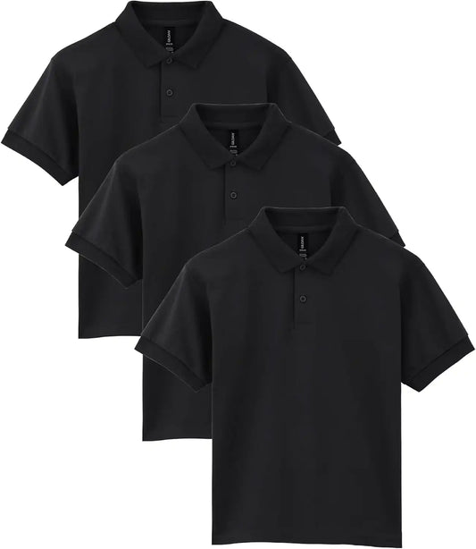 Gildan Kids' DryBlend Short Sleeve Polo, Style G8800b, 3-Pack