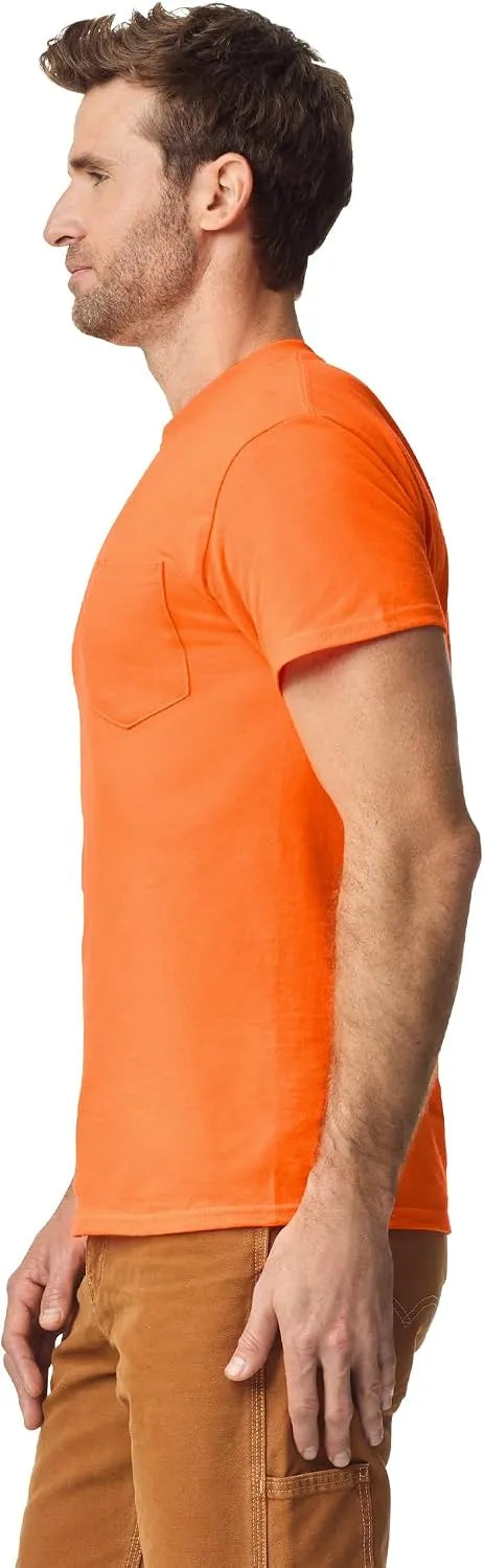 Gildan Unisex Adult DryBlend Workwear T-Shirts with Pocket, 2-Pack