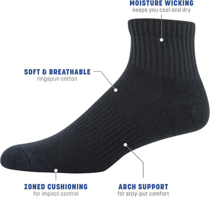 Gildan Men's Active Cotton Ankle Socks (10-Pack)