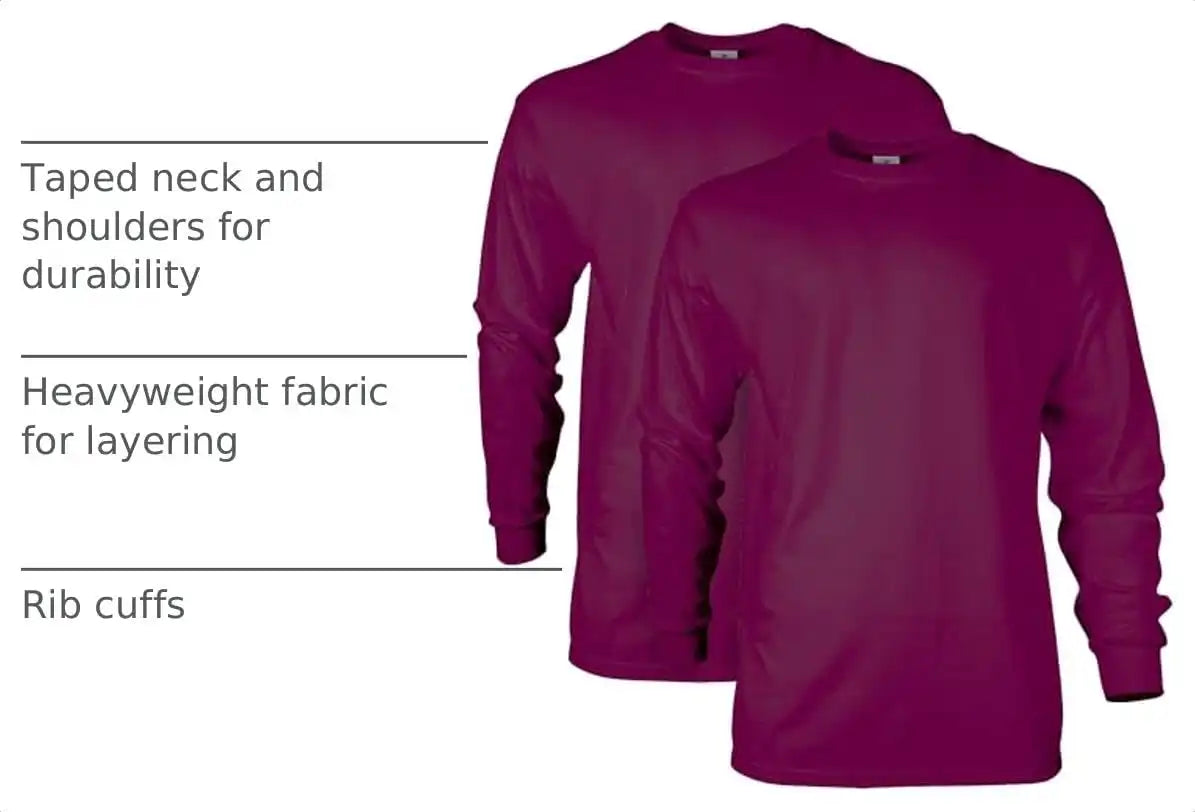 Gildan Adult Ultra Cotton Long Sleeve T-Shirt, Style G2400, Multipack
