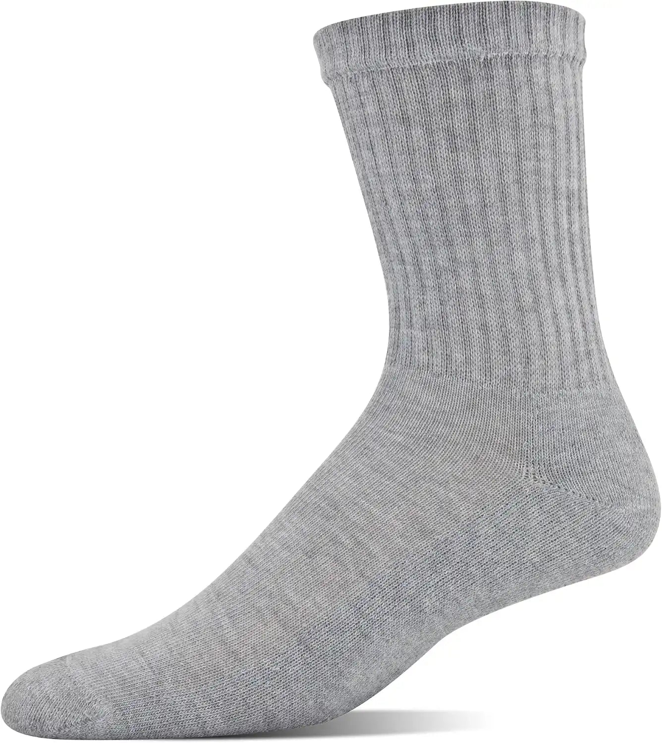 Gildan Men's Polyester Half Cushion Mid-Crew Socks, 12-pack