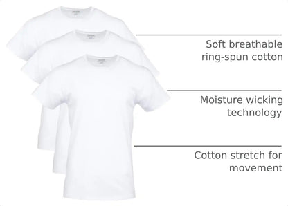 Gildan Men's Cotton Stretch T-Shirts, Multipack