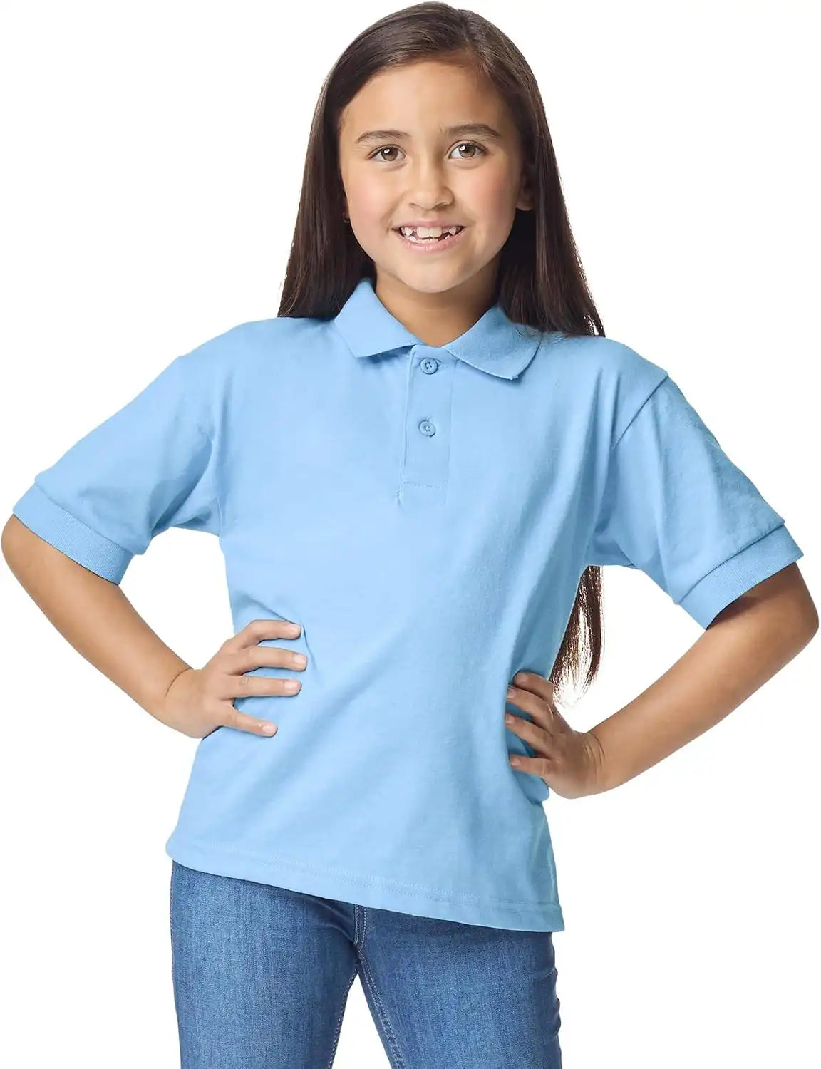 Gildan Kids' DryBlend Short Sleeve Polo, Style G8800b, 3-Pack