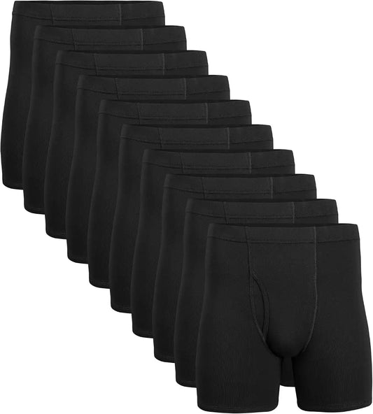 Gildan Men's Underwear Covered Waistband Boxer Briefs, Multipack