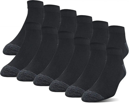 Gildan Men's Polyester Half Cushion Low Cut Socks, 12-pack