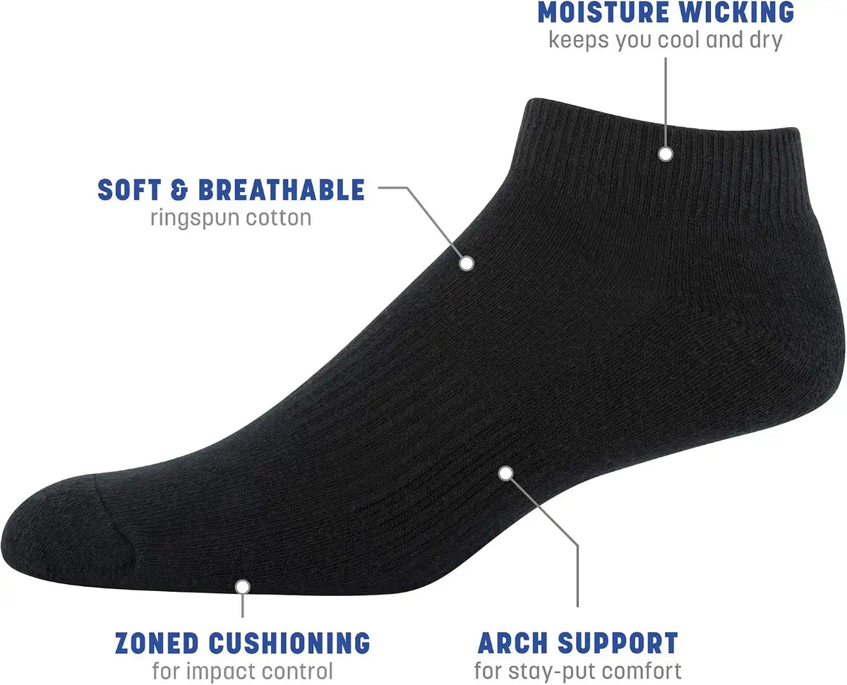 Gildan Men's Active Cotton Low Cut Socks (10-Pairs)