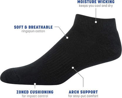 Gildan Men's Active Cotton Low Cut Socks (10-Pairs)