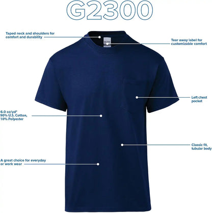 Gildan Adult Ultra Cotton T-Shirt with Pocket, Style G2300, 2-Pack