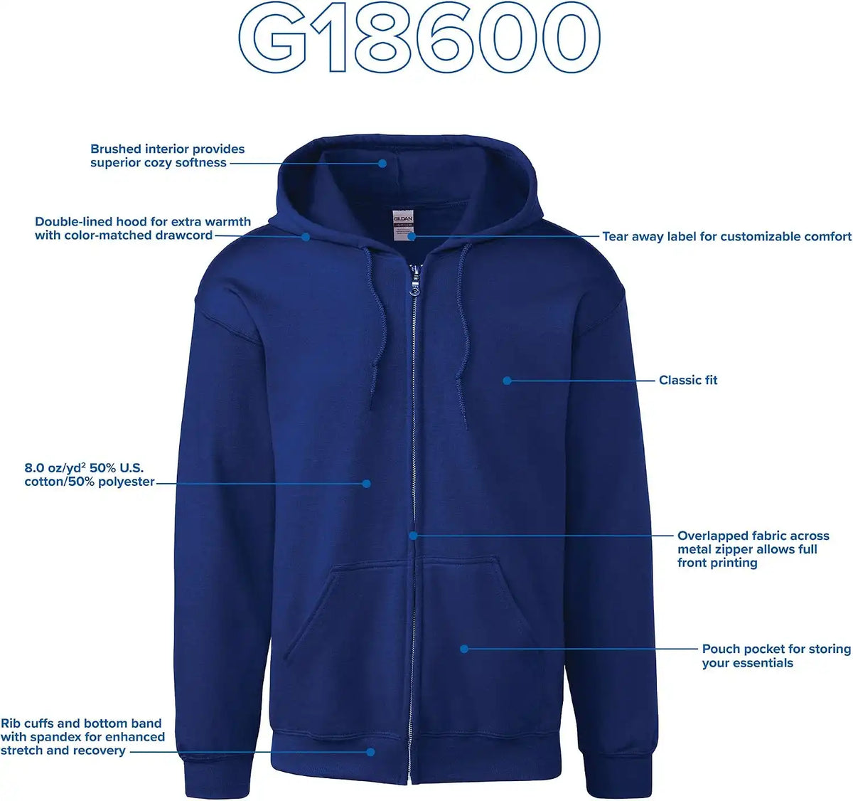 Gildan unisex-adult Fleece Zip Hoodie Sweatshirt, Style G18600, Multipack