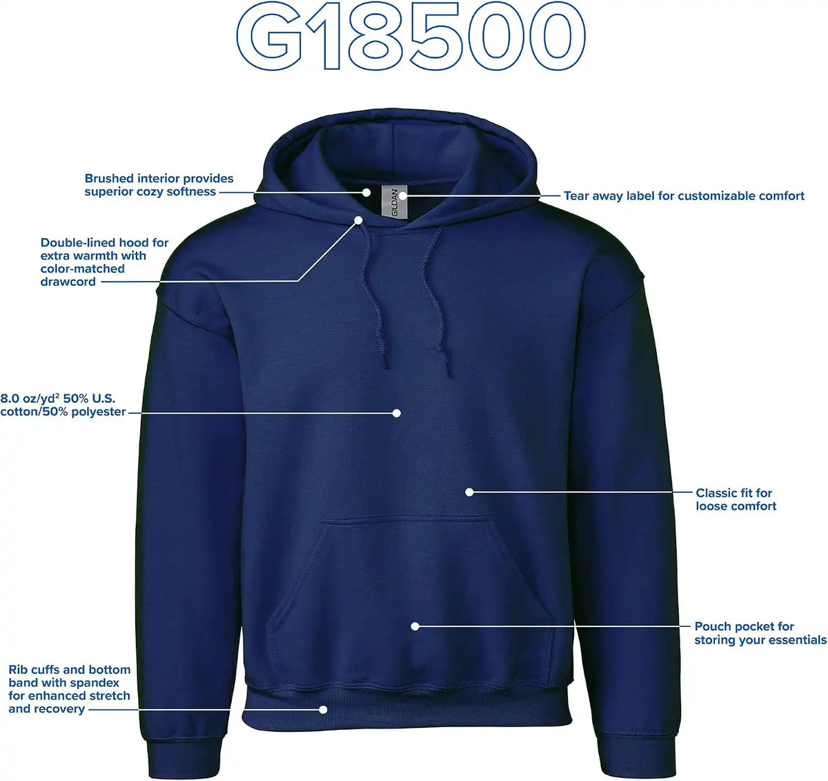 Gildan Adult Fleece Hoodie Sweatshirt, Style G18500, Multipack
