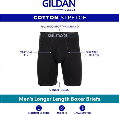 Gildan Men's Underwear Cotton Stretch Boxer Briefs, Multipack