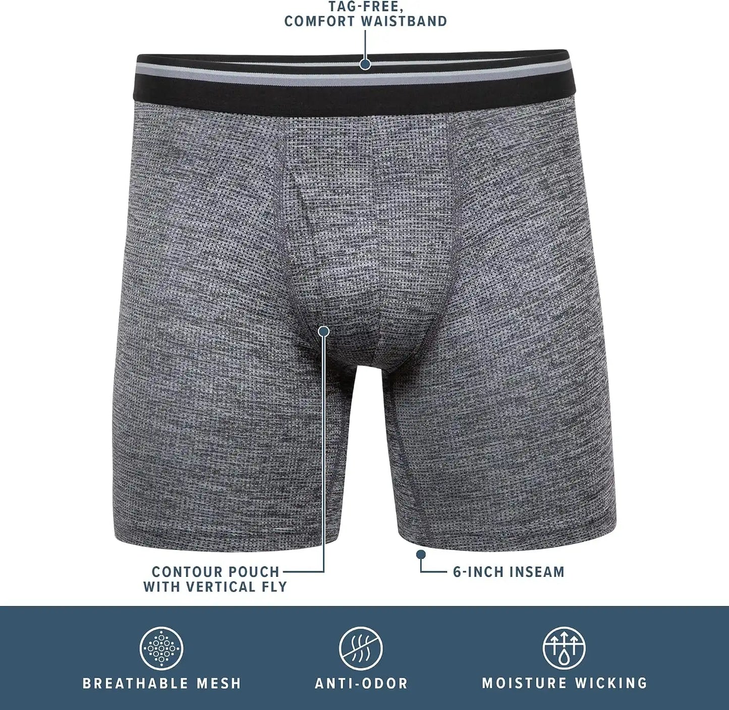 Gildan Men's Underwear Performance DriftKnit Modern Boxer Briefs, 2-Pack