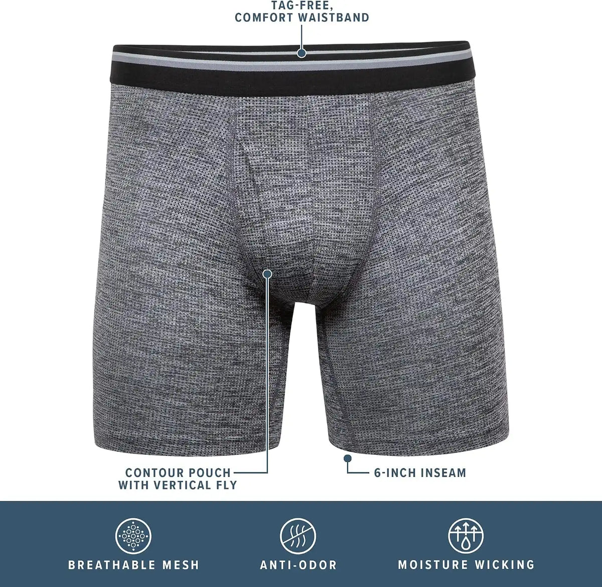 Gildan Men's Underwear Performance DriftKnit Modern Boxer Briefs, 2-Pack