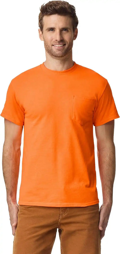 Gildan Unisex Adult DryBlend Workwear T-Shirts with Pocket, 2-Pack