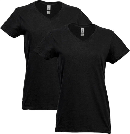 Gildan Women's Heavy Cotton V-Neck T-Shirt, 2-Pack