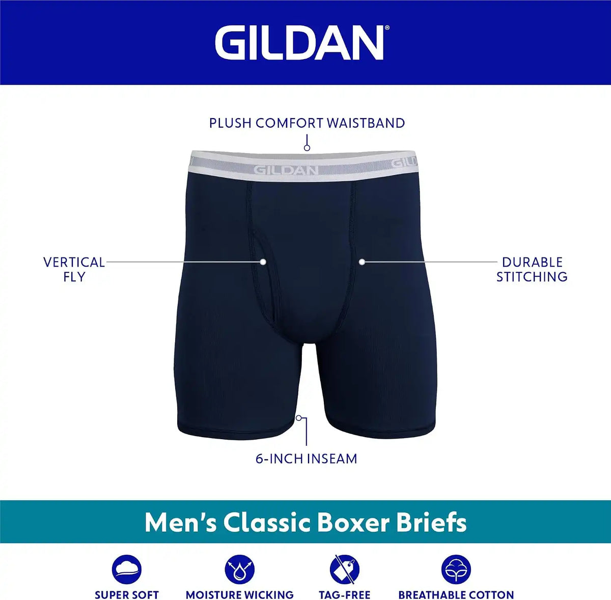 Gildan mens Underwear Boxer Briefs, Multipack