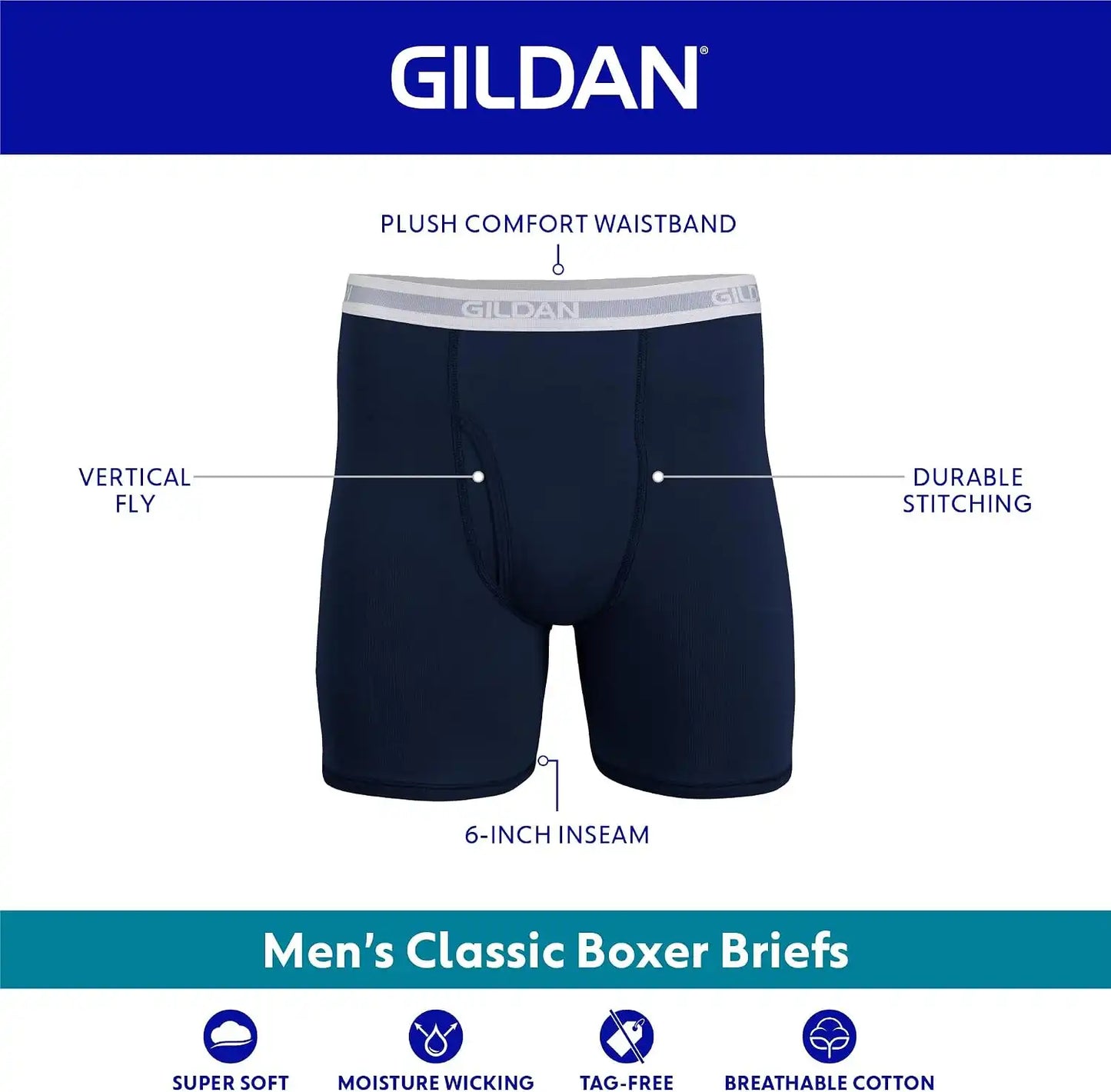 Gildan mens Underwear Boxer Briefs, Multipack