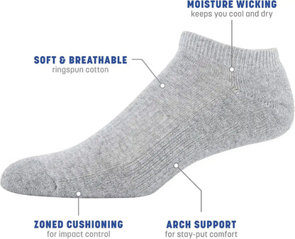 Gildan Men's Active Cotton No Show Socks (10-Pack)