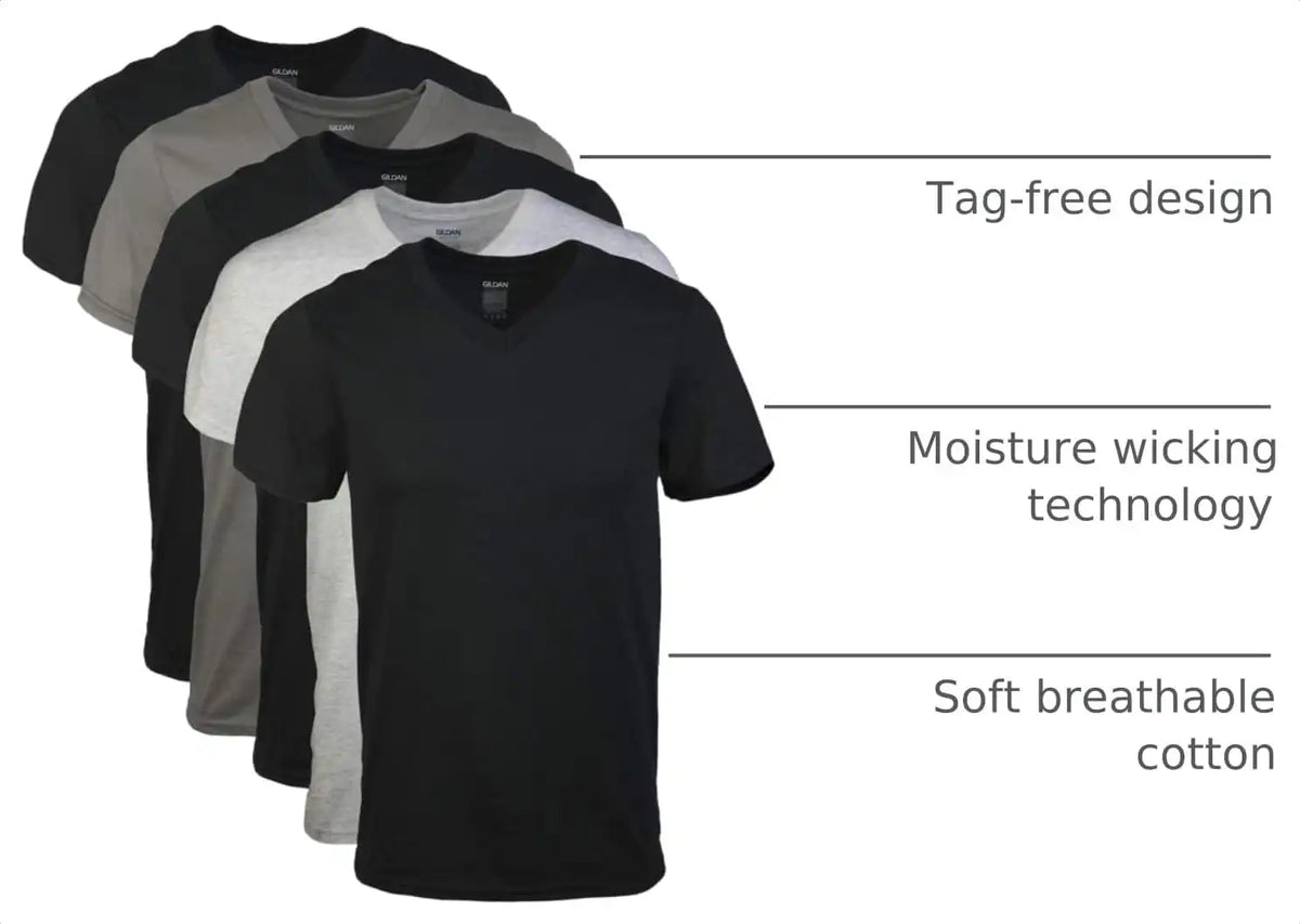 Gildan Men's V-Neck T-Shirts, Multipack, Style G1103