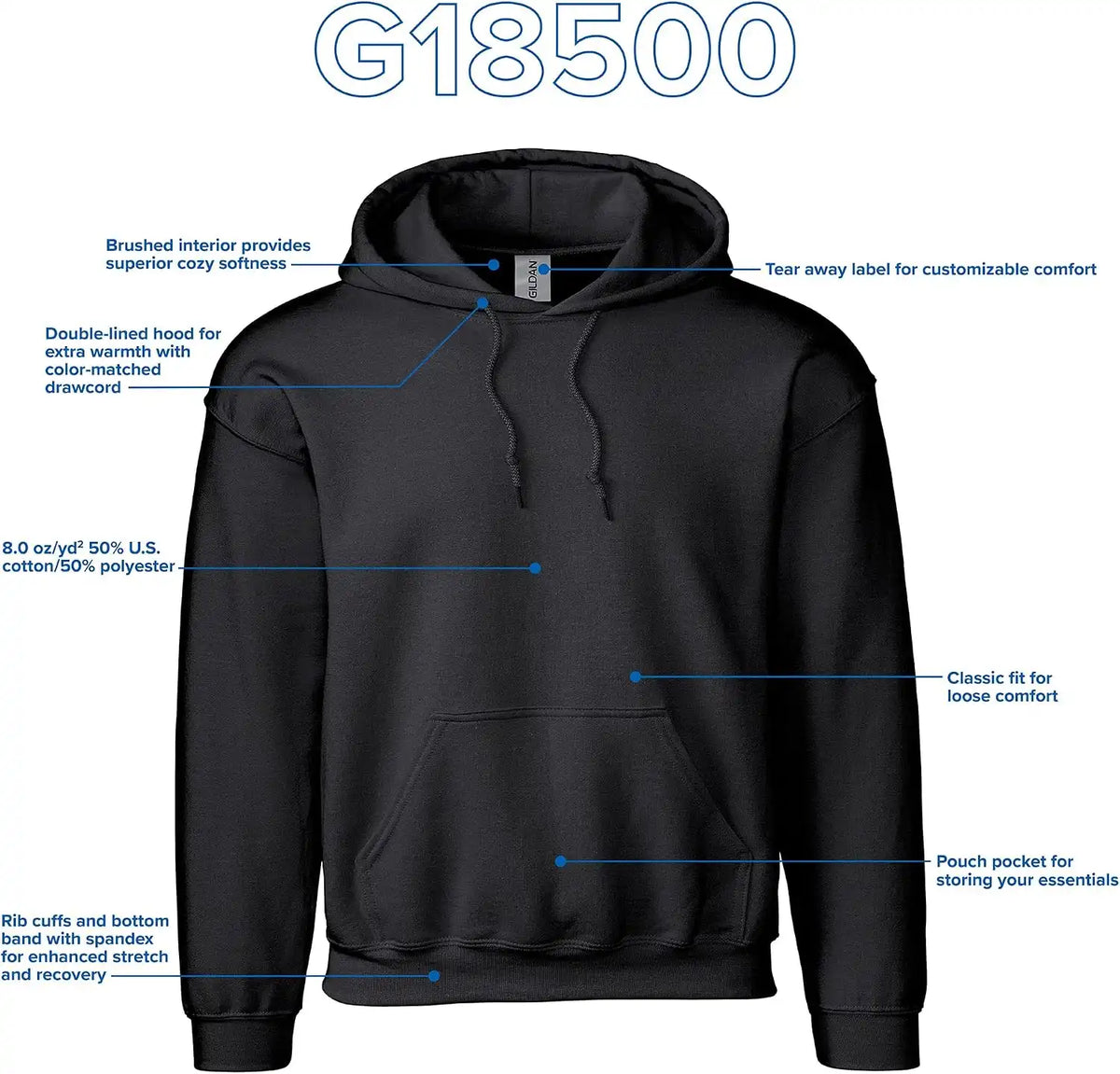 Gildan Adult Fleece Hoodie Sweatshirt, Style G18500, Multipack