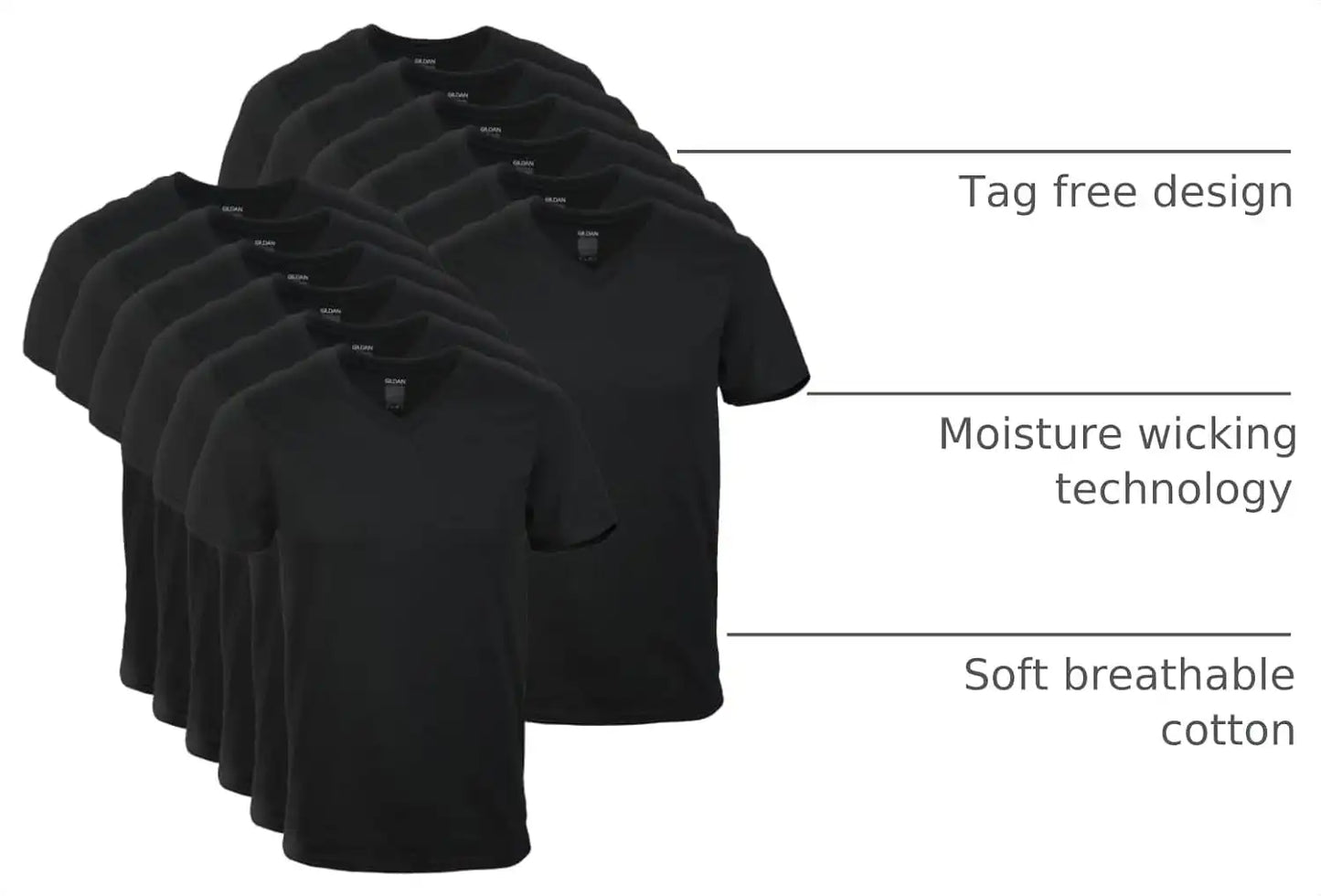 Gildan Men's V-Neck T-Shirts, Multipack, Style G1103