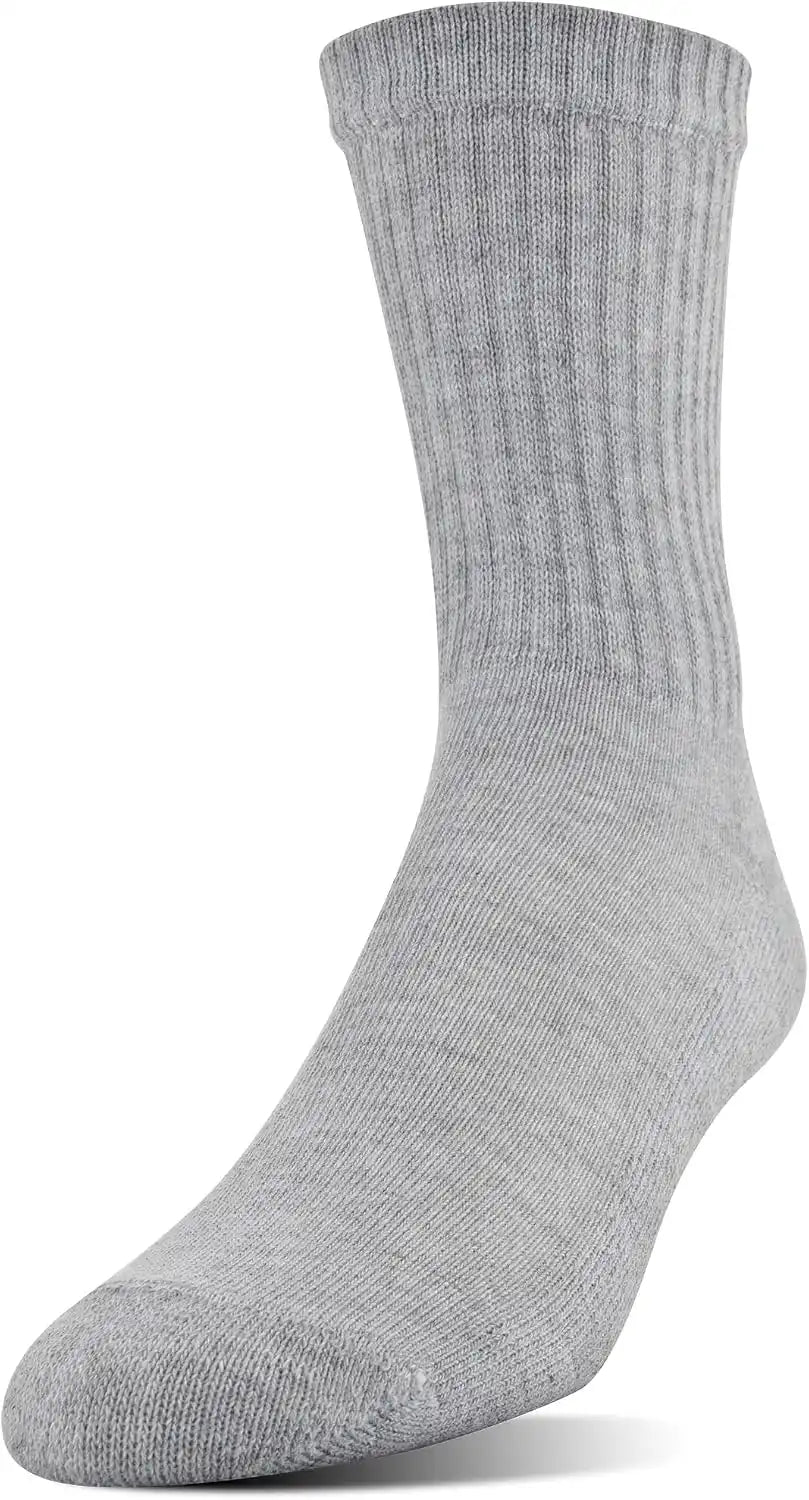 Gildan Men's Polyester Half Cushion Mid-Crew Socks, 12-pack