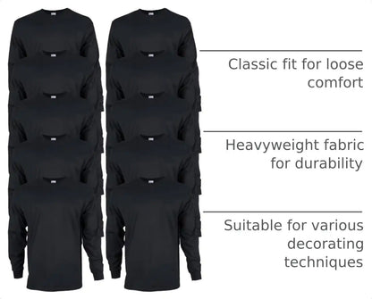 Gildan Adult Ultra Cotton Long Sleeve T-Shirt, Style G2400, Multipack