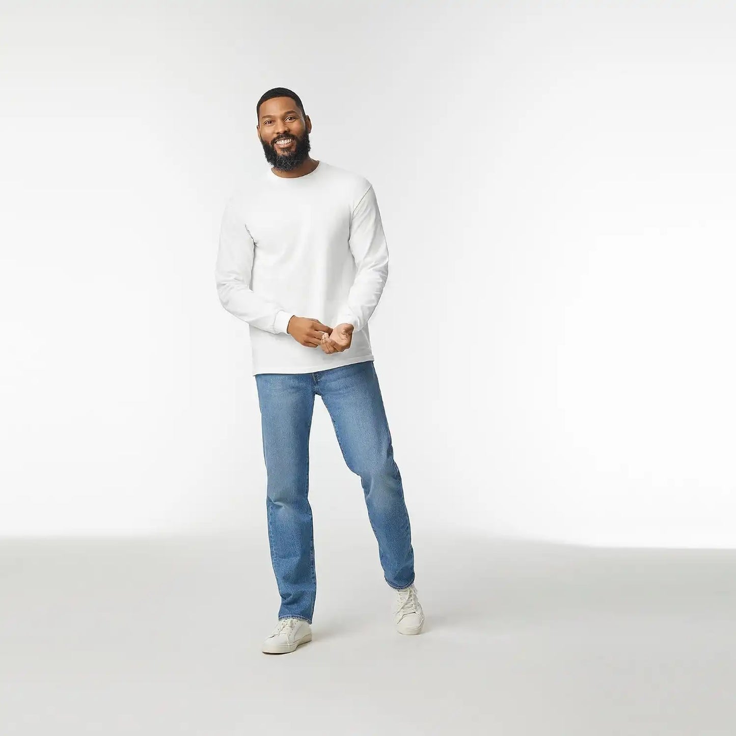 Gildan Adult Heavy Cotton Long Sleeve T-Shirt, Style G5400, 2-Pack