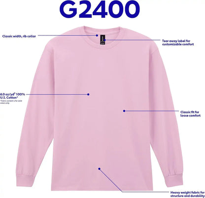 Gildan Adult Ultra Cotton Long Sleeve T-Shirt, Style G2400, Multipack