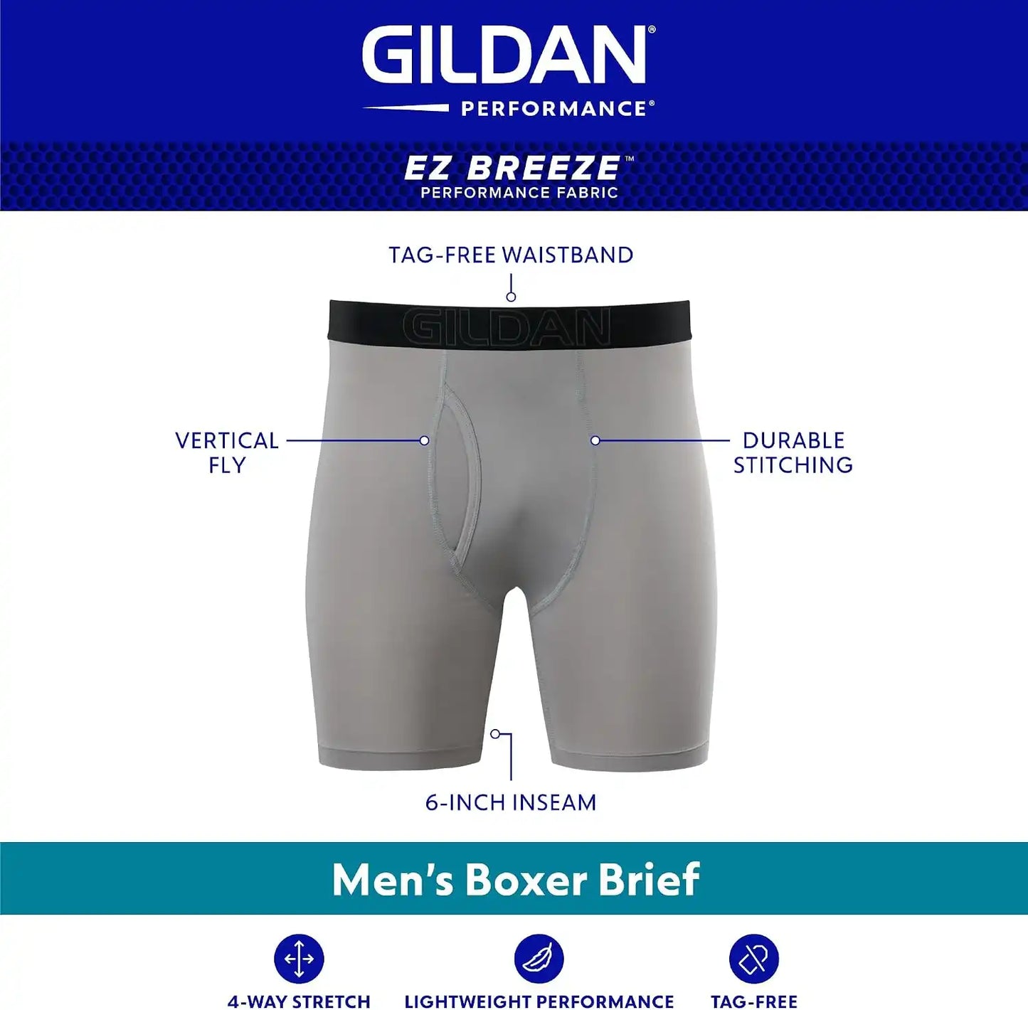 Gildan Men's Performance Underwear Boxer Briefs