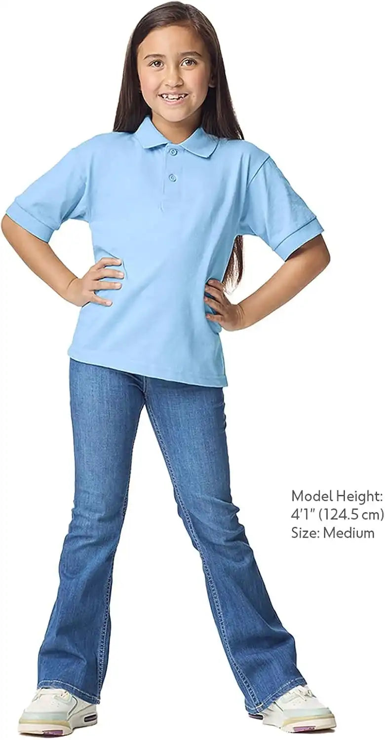 Gildan Kids' DryBlend Short Sleeve Polo, Style G8800b, 3-Pack